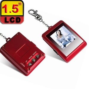 1.5inch LCD Digital Photo Frame Chaveiro com Relógio