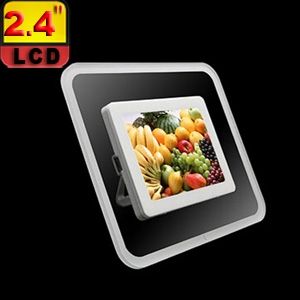 2.4inch LCD Desktop Digital Photo Frame com vidro Quadro